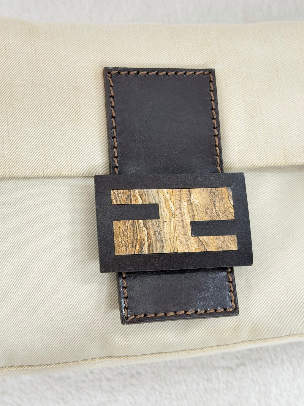 Fendi Canvas Mamma Baguette Shoulder Bag