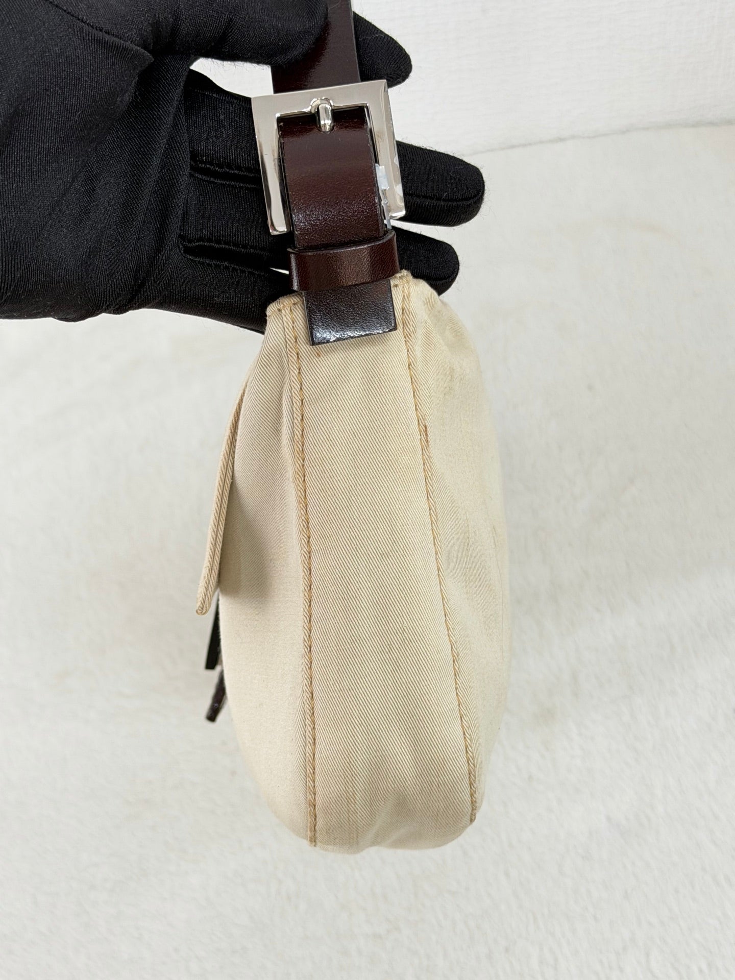 Fendi Canvas Mamma Baguette Shoulder Bag
