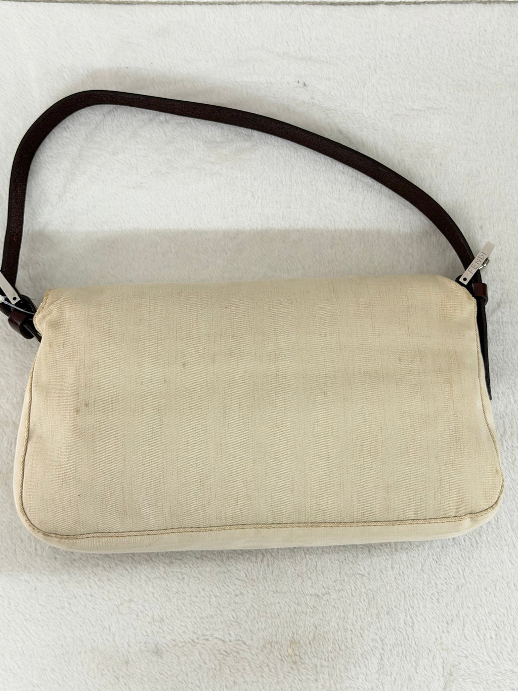 Fendi Canvas Mamma Baguette Shoulder Bag