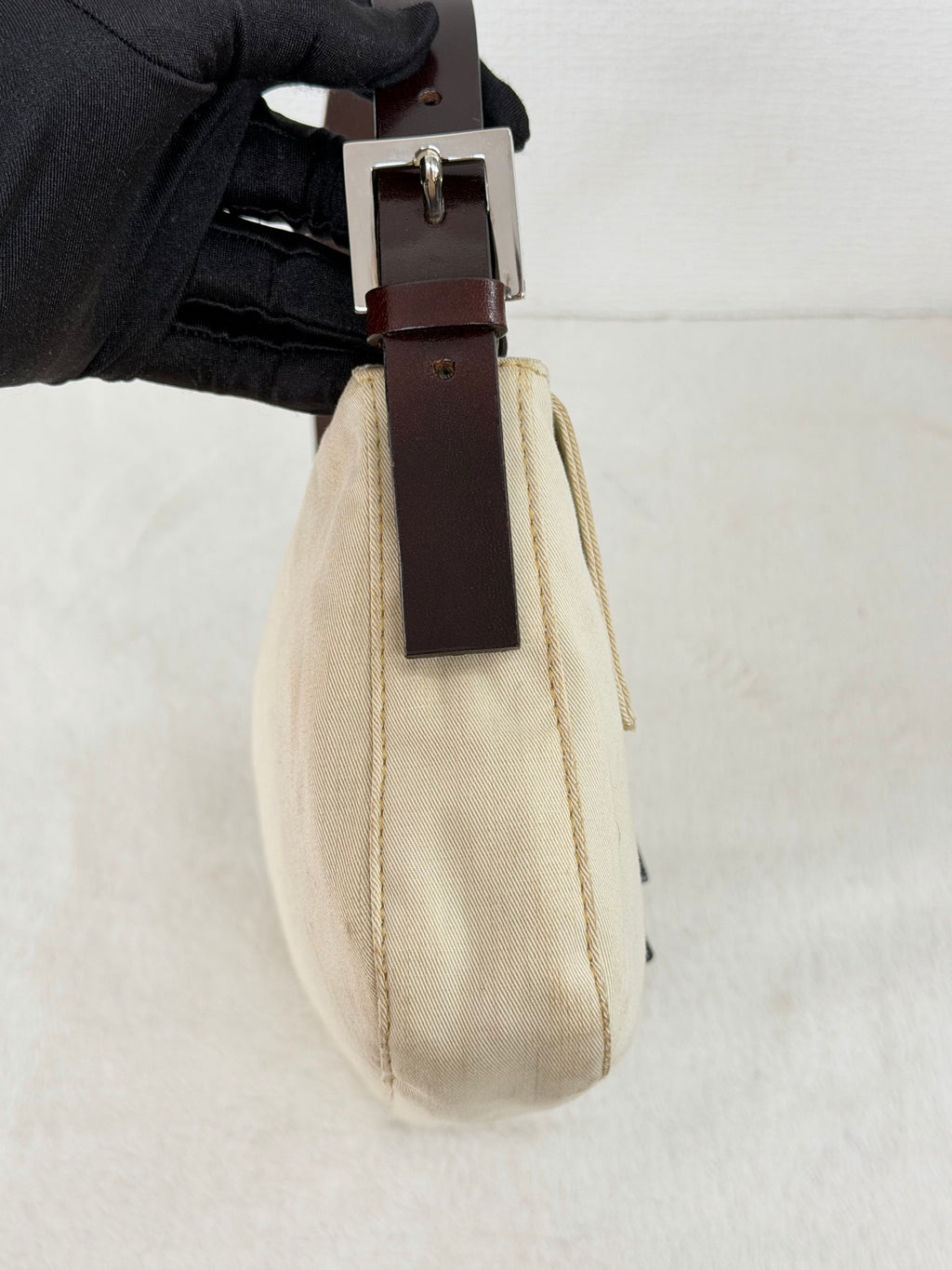 Fendi Canvas Mamma Baguette Shoulder Bag