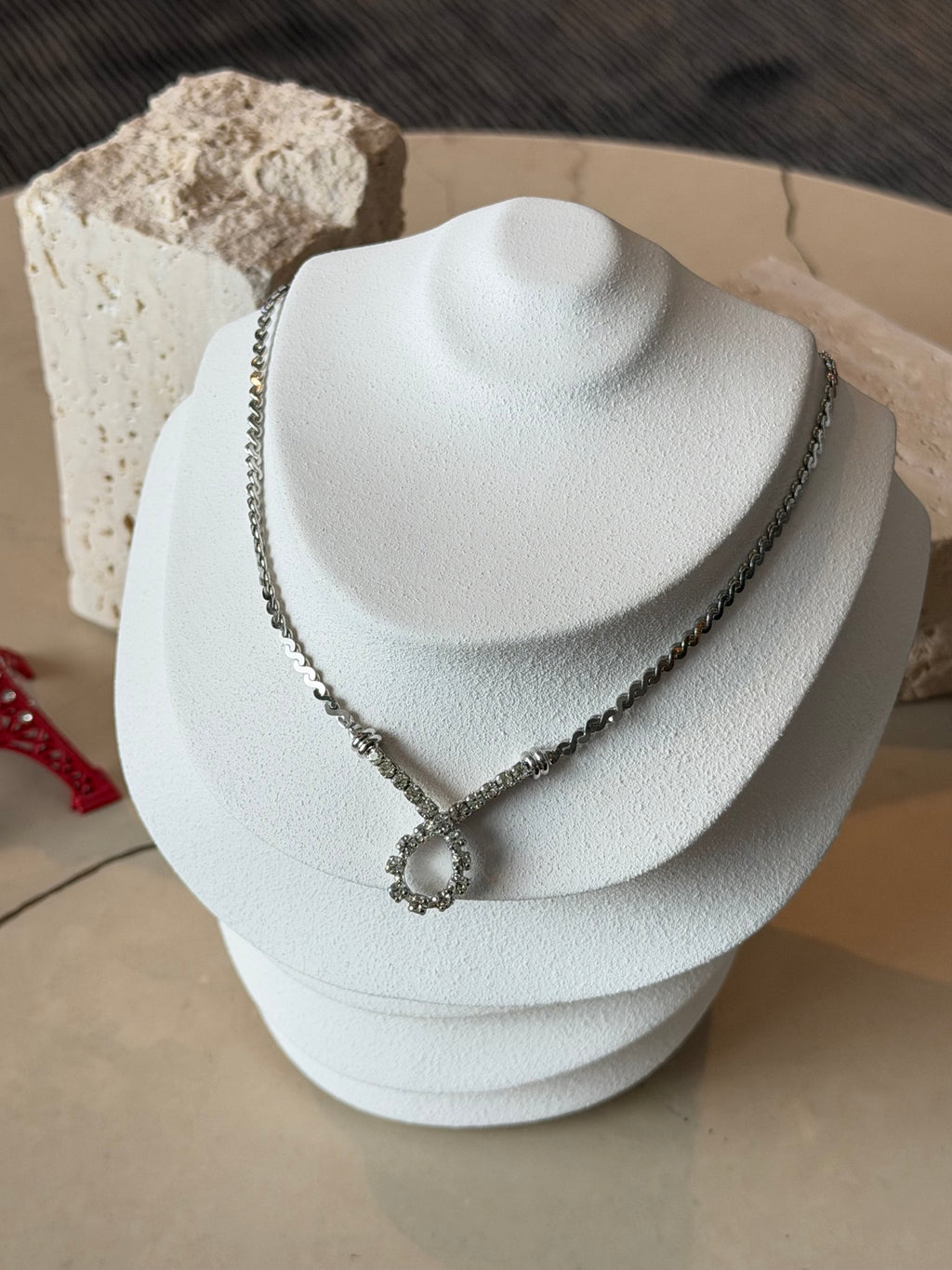 Christian Dior Vintage Crystal Silver Tone Necklace