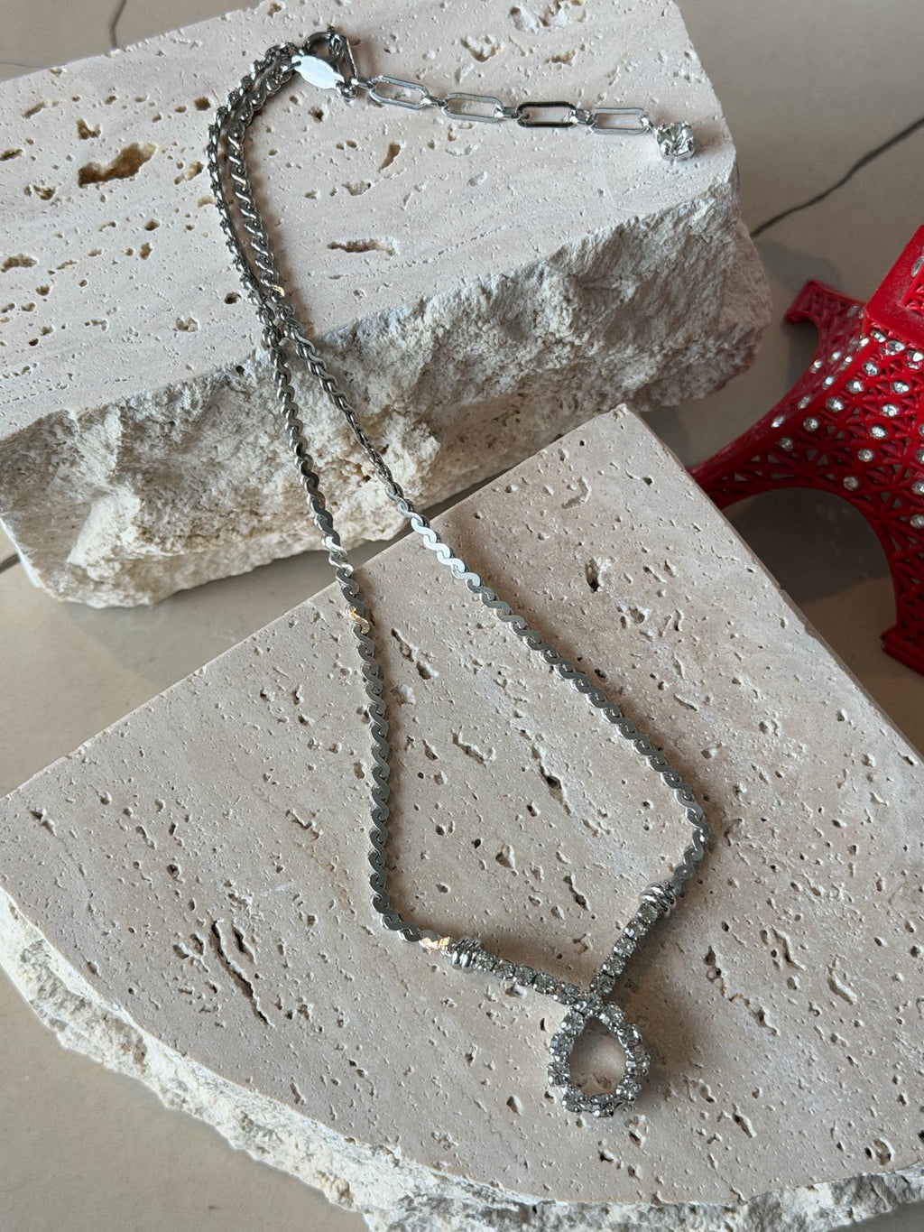 Christian Dior Vintage Crystal Silver Tone Necklace
