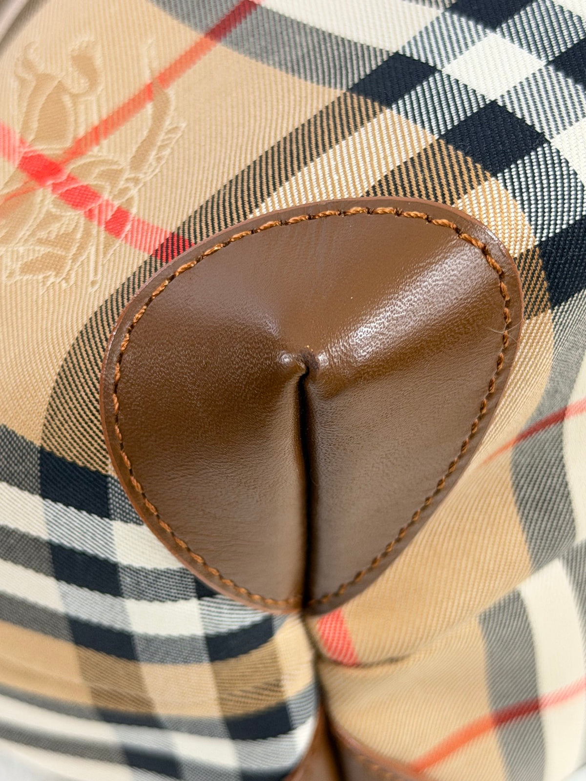 Burberry Vintage Haymarket Check Tote Bag