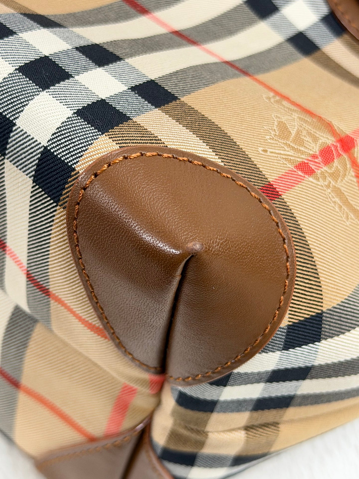 Burberry Vintage Haymarket Check Tote Bag