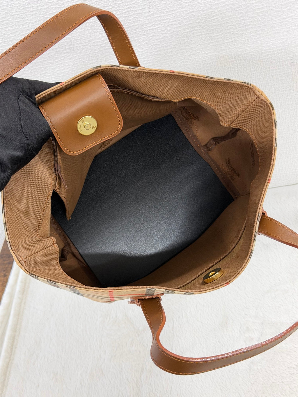 Burberry Vintage Haymarket Check Tote Bag