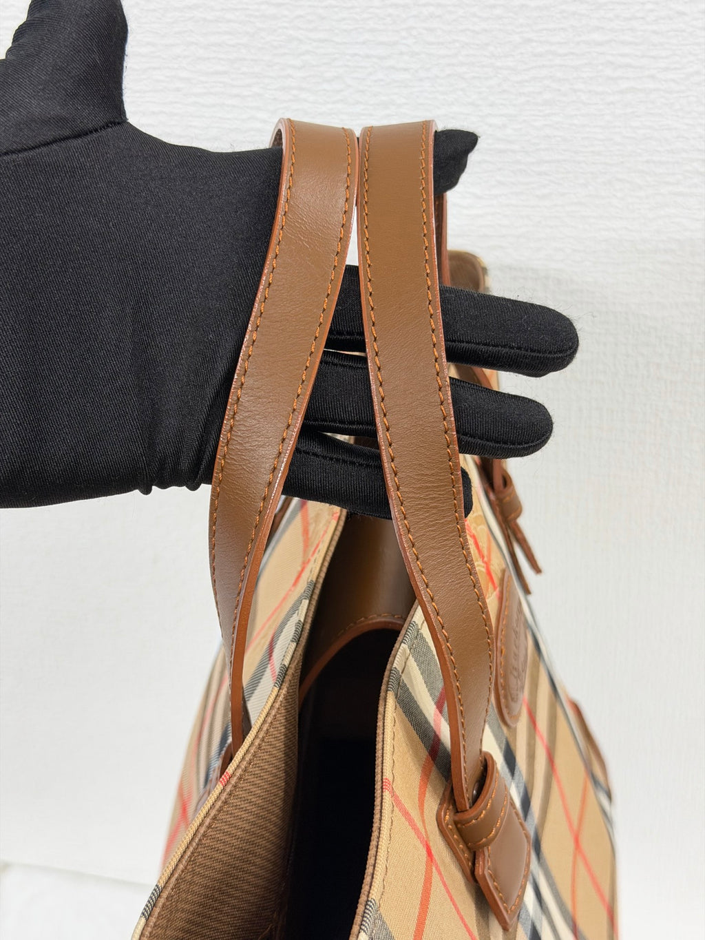 Burberry Vintage Haymarket Check Tote Bag