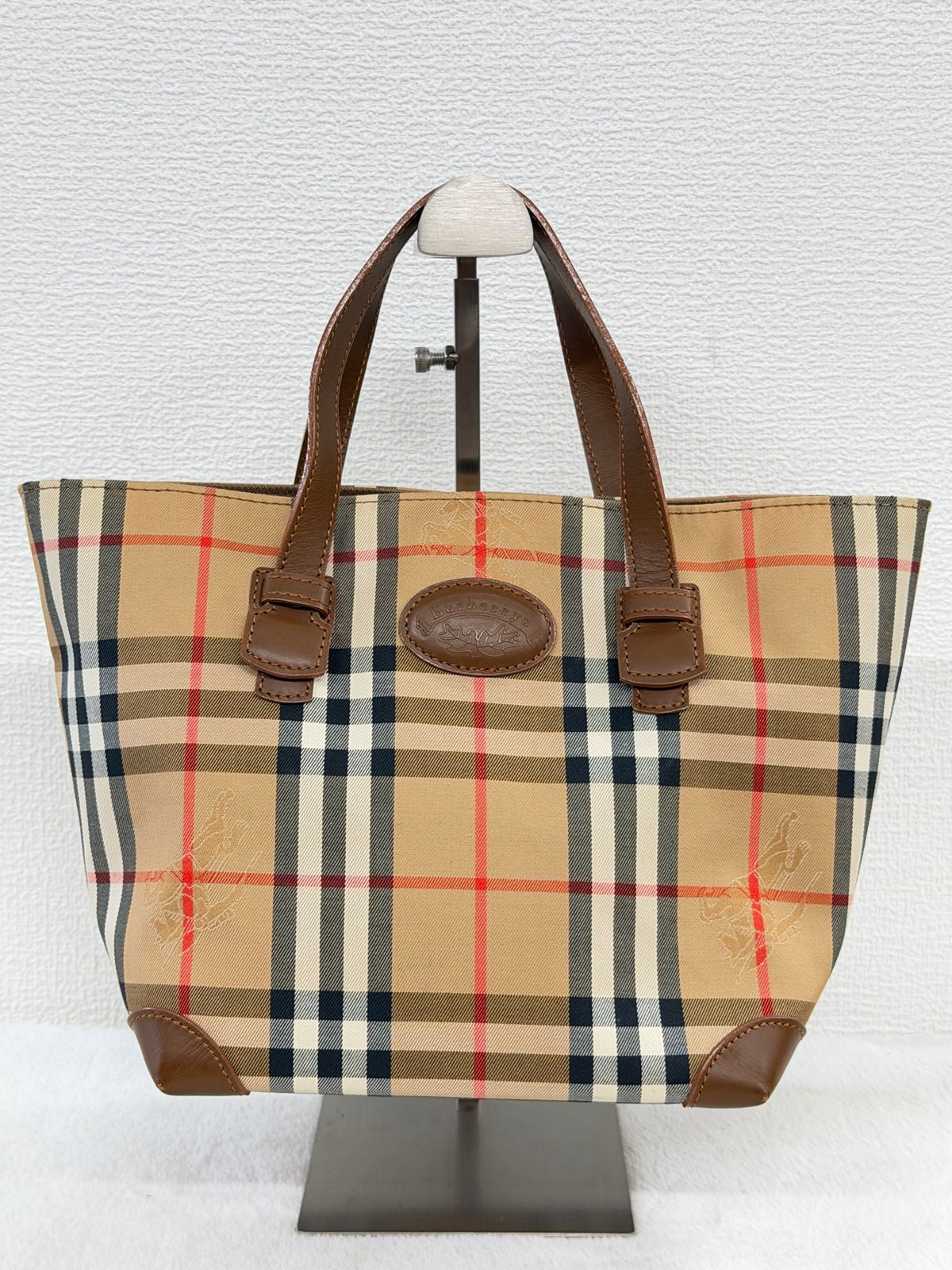 Burberry Vintage Haymarket Check Tote Bag