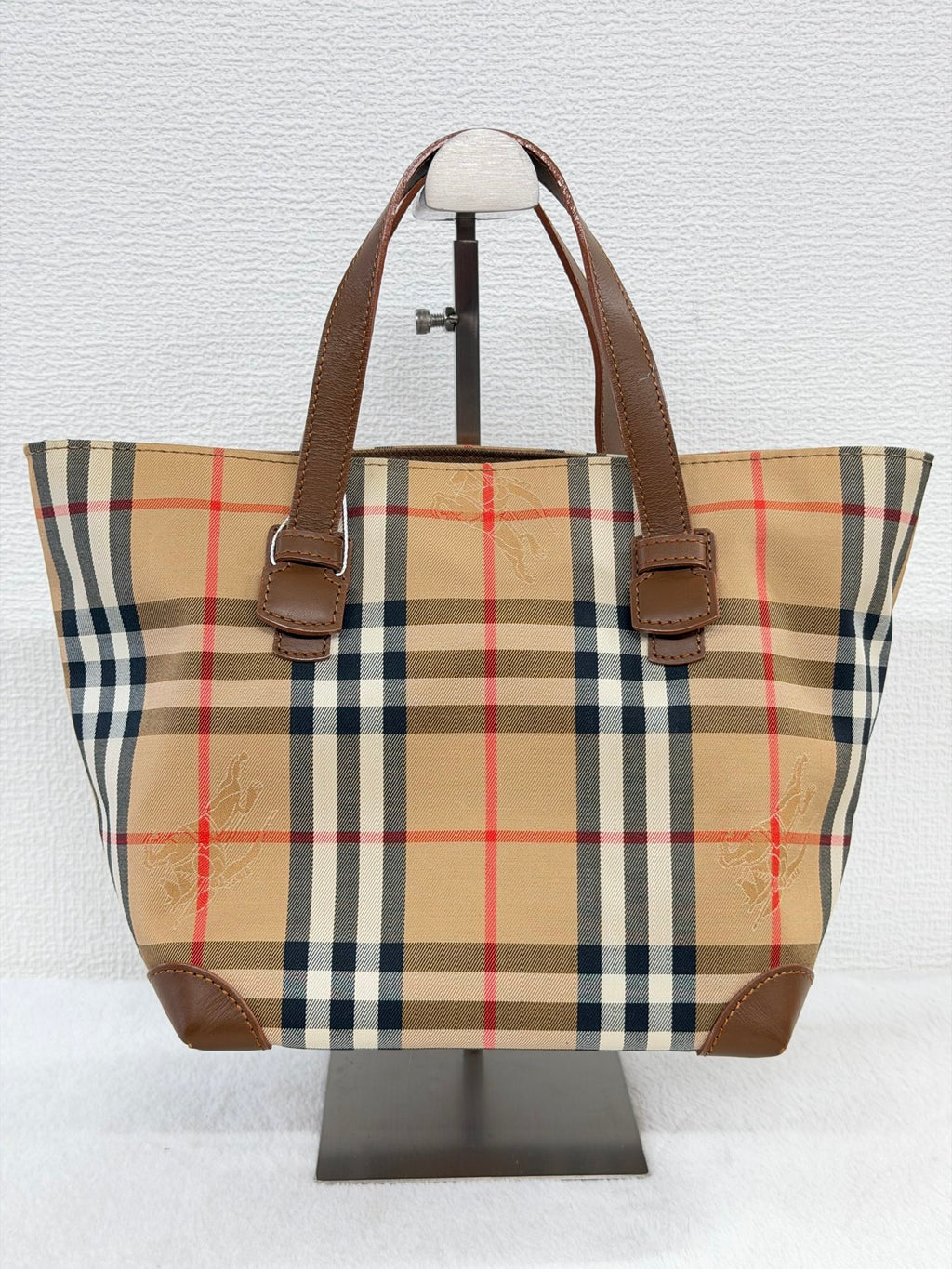 Burberry Vintage Haymarket Check Tote Bag