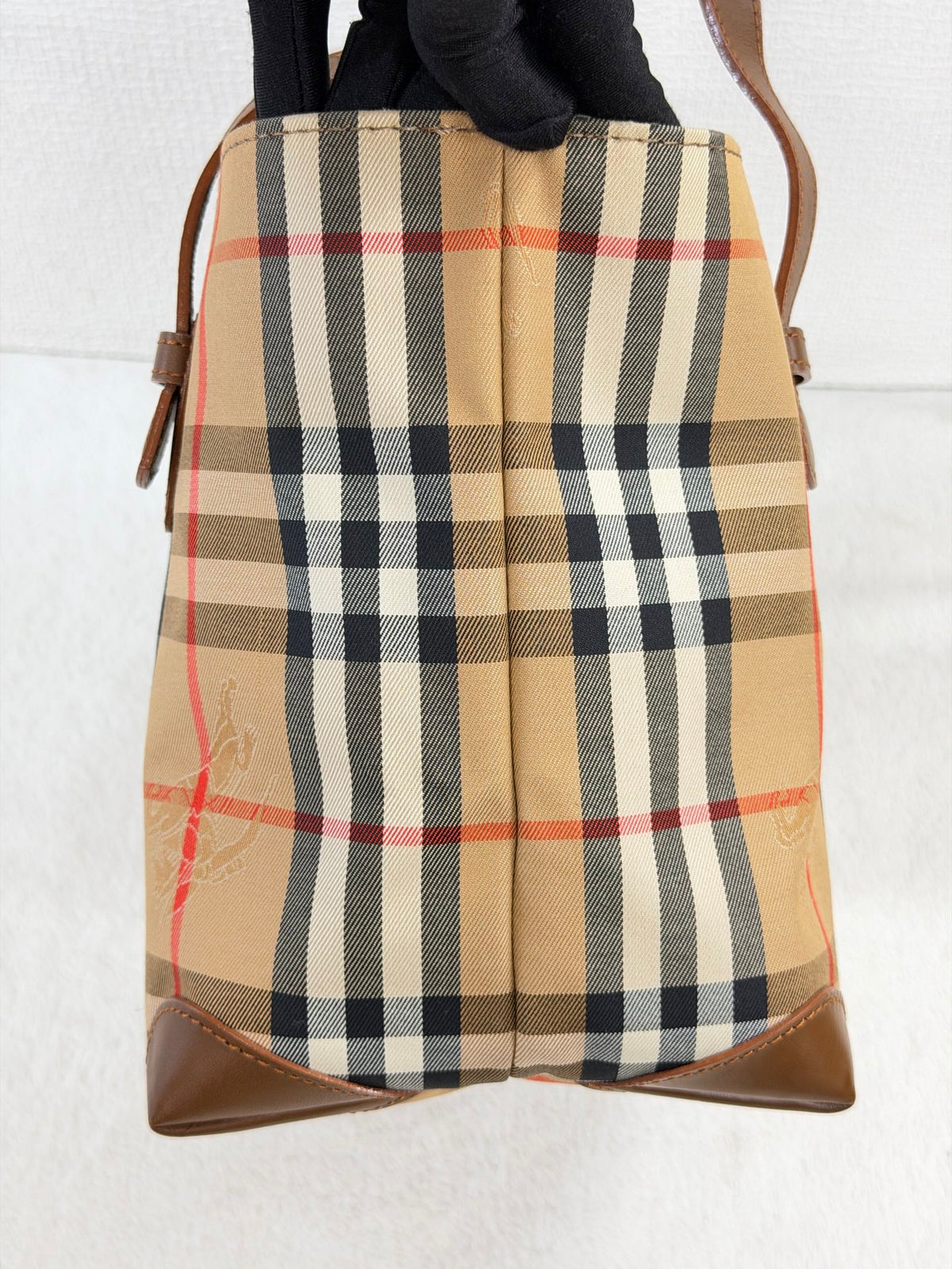 Burberry Vintage Haymarket Check Tote Bag