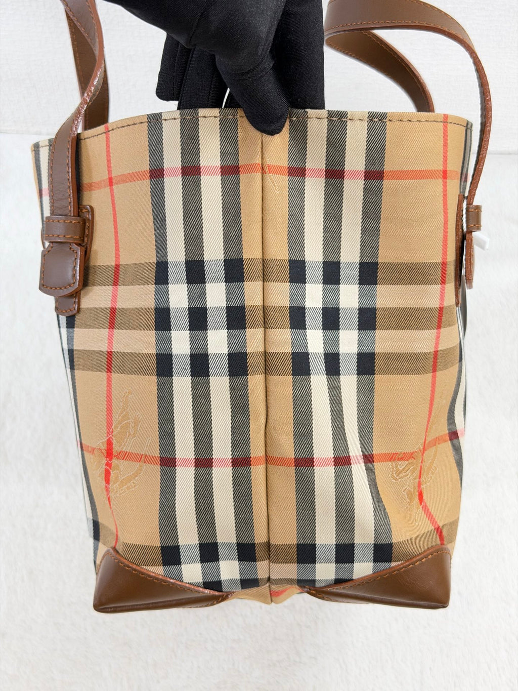 Burberry Vintage Haymarket Check Tote Bag