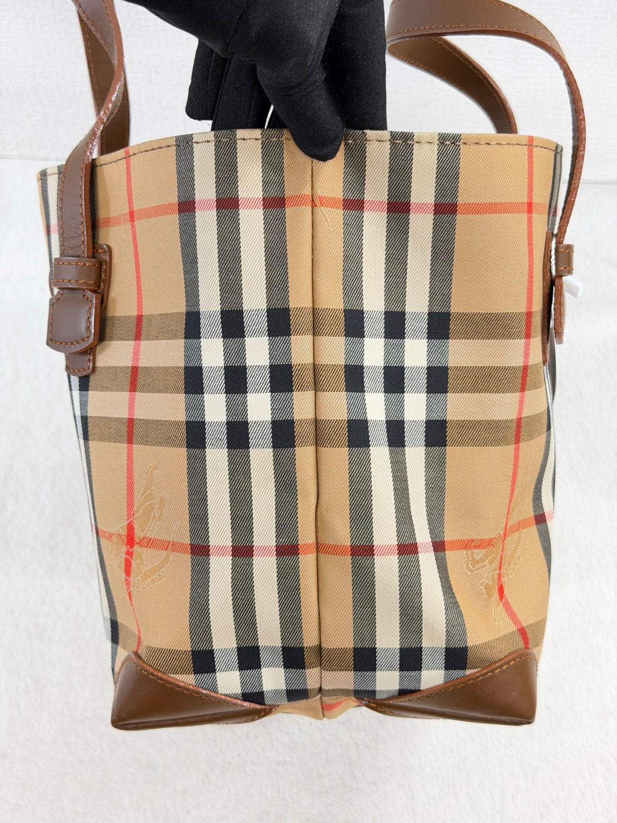 Burberry Vintage Haymarket Check Tote Bag