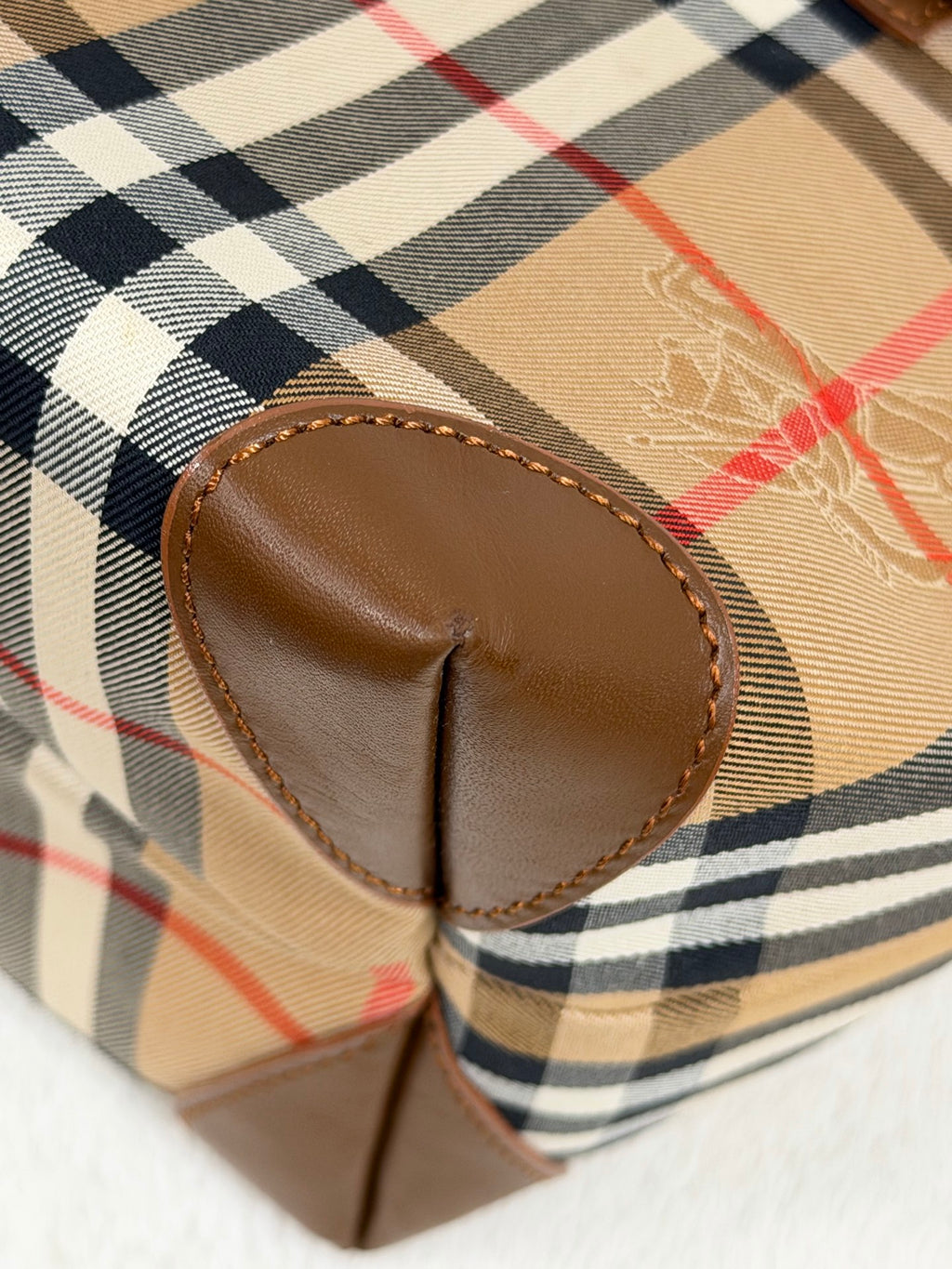 Burberry Vintage Haymarket Check Tote Bag