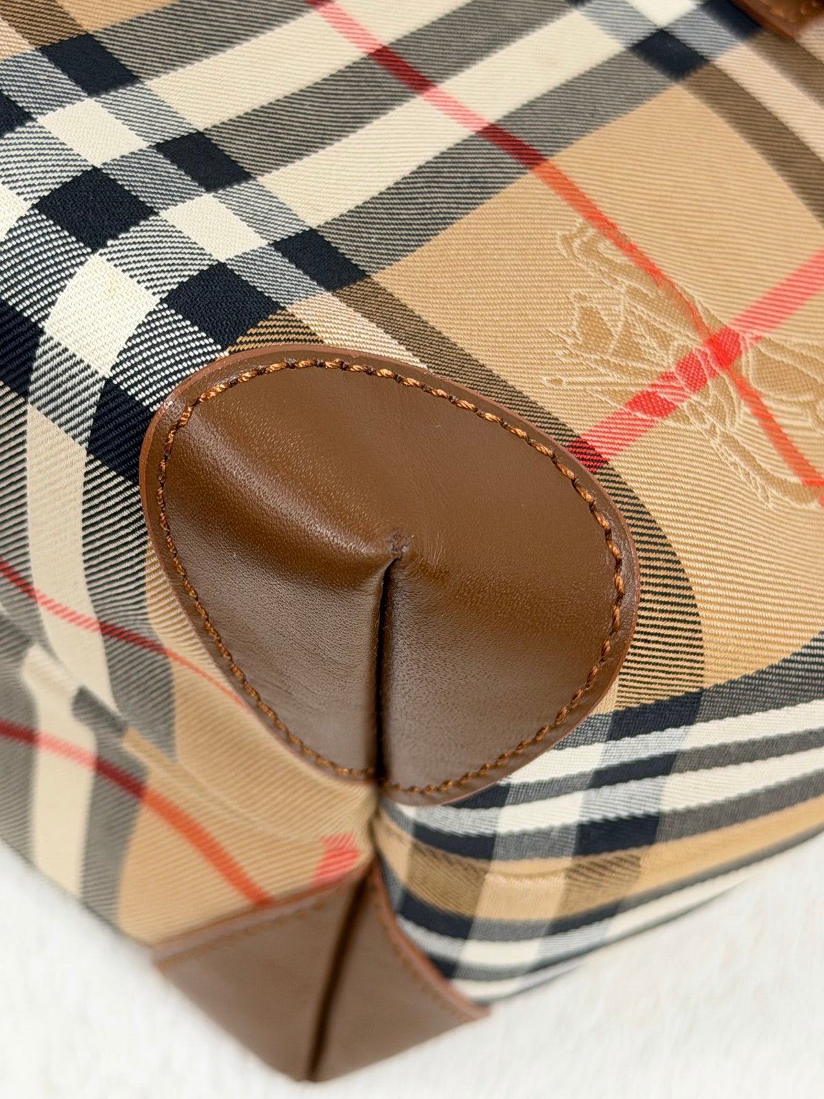 Burberry Vintage Haymarket Check Tote Bag