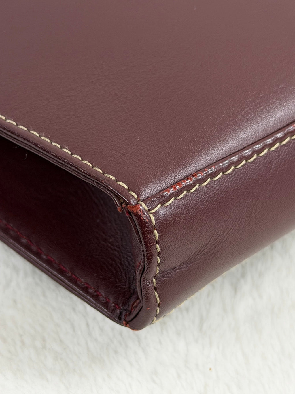 Must de Cartier Vintage Bordeaux Leather Shoulder Bag