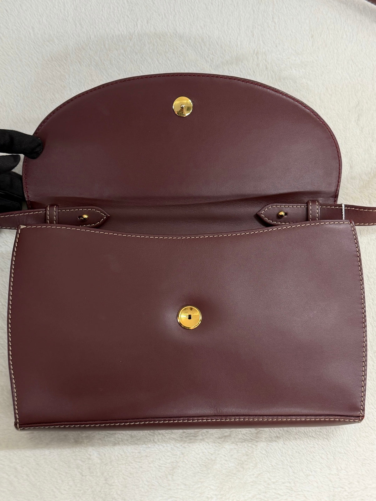 Must de Cartier Vintage Bordeaux Leather Shoulder Bag