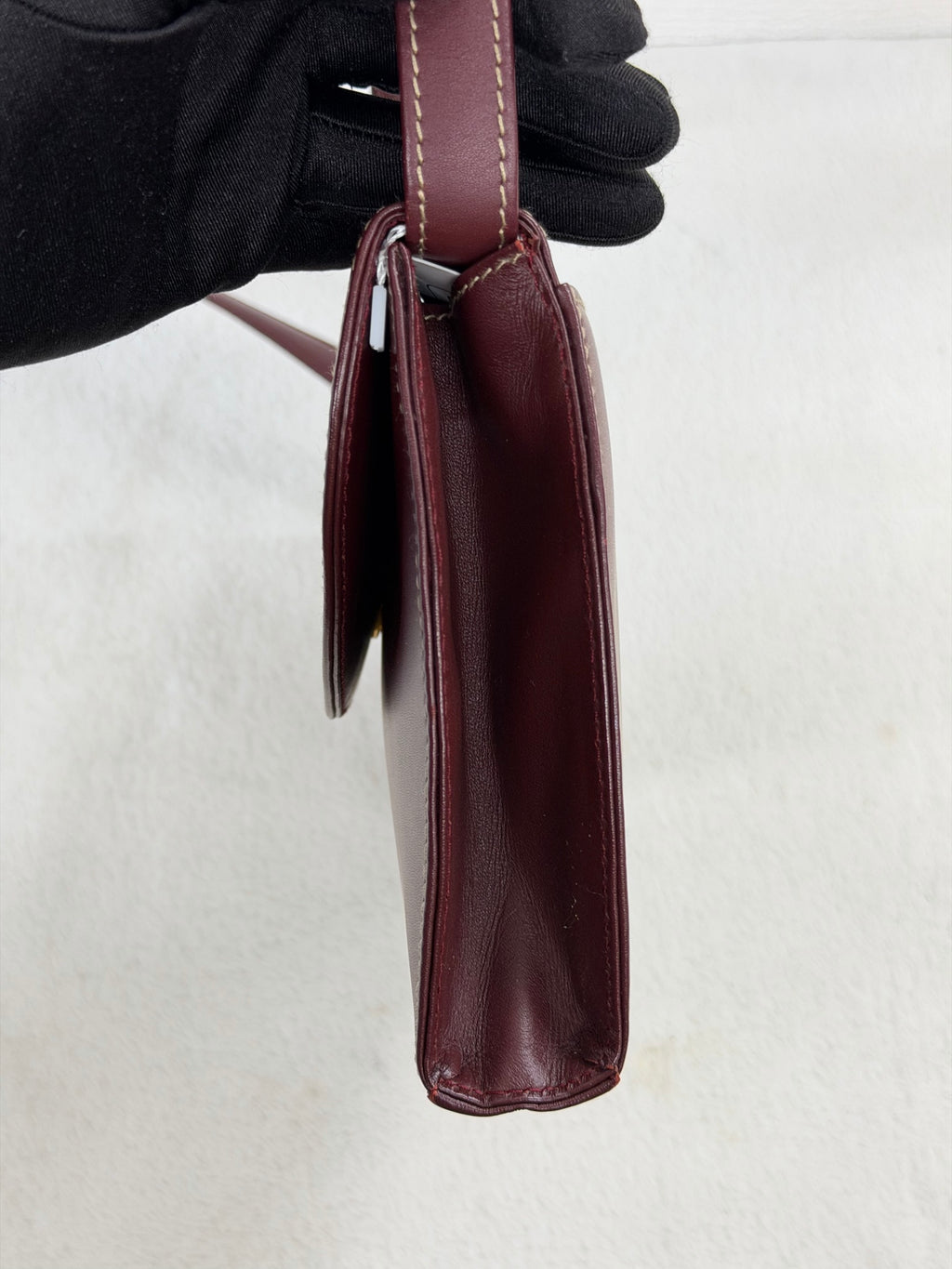 Must de Cartier Vintage Bordeaux Leather Shoulder Bag
