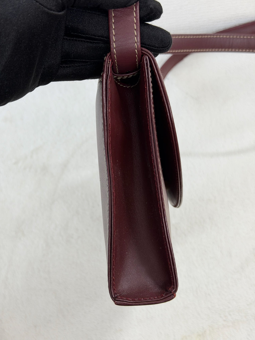 Must de Cartier Vintage Bordeaux Leather Shoulder Bag