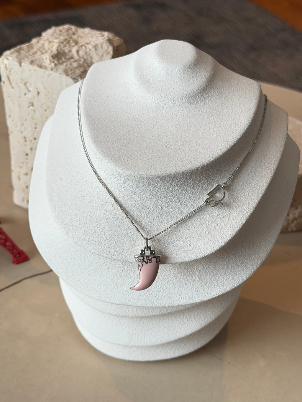 Christian Dior Vintage Galliano Shark Tooth Pendant Necklace