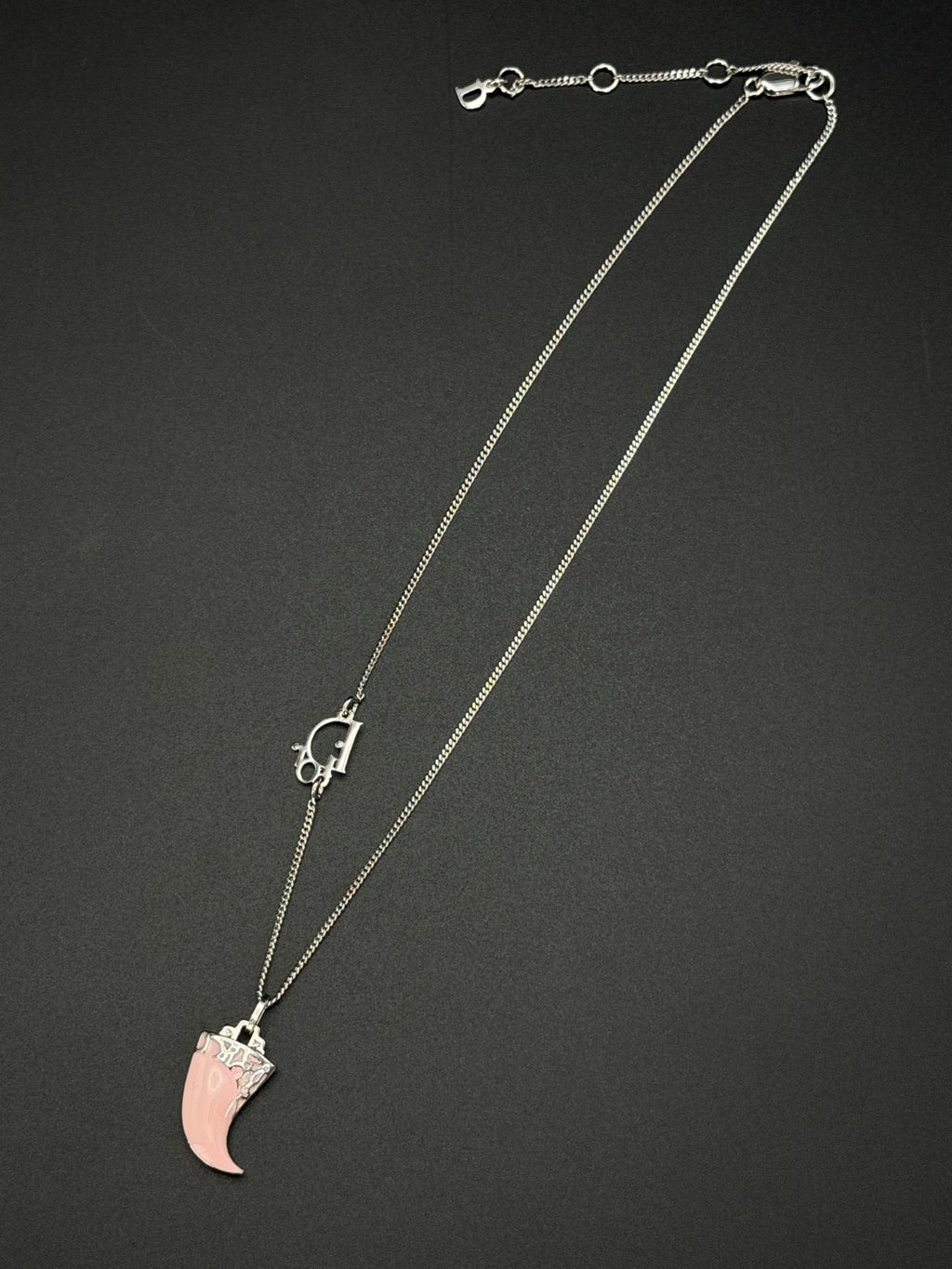 Christian Dior Vintage Galliano Shark Tooth Pendant Necklace