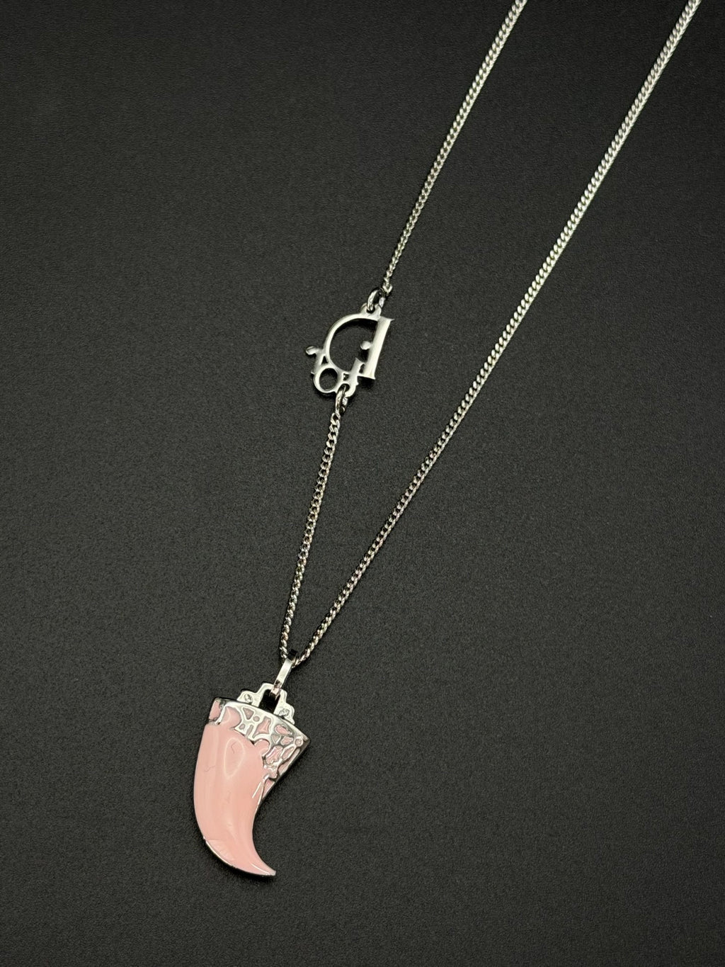 Christian Dior Vintage Galliano Shark Tooth Pendant Necklace