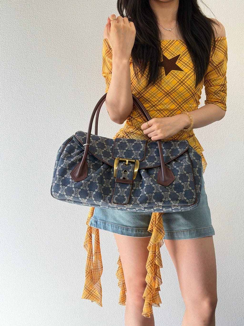 CELINE Macadam Denim  Handbag