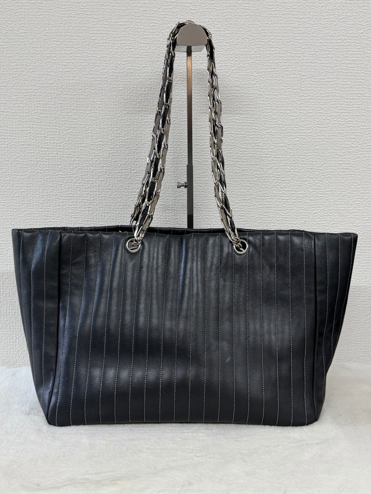 CHANEL Mademoiselle Vertical Stitch Chain Tote Bag