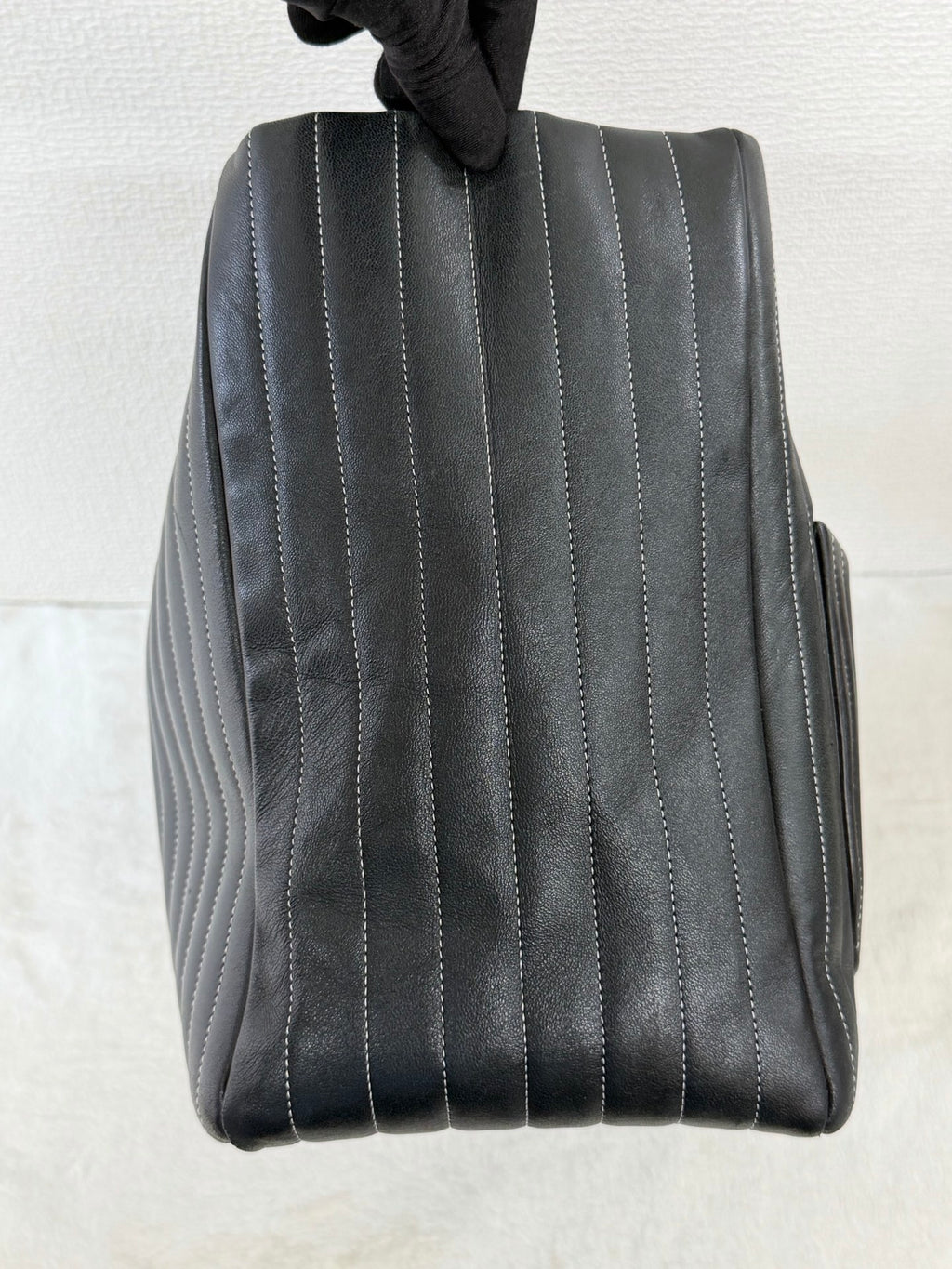CHANEL Mademoiselle Vertical Stitch Chain Tote Bag