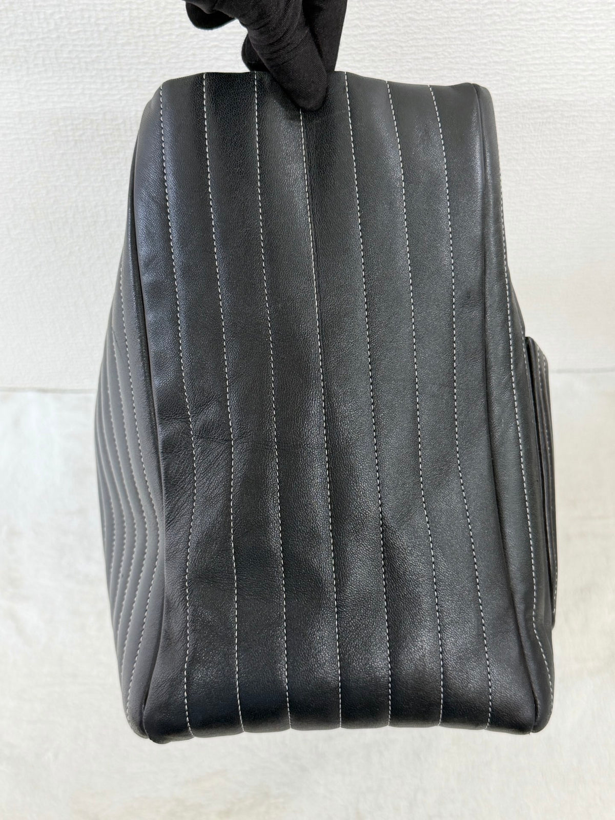 CHANEL Mademoiselle Vertical Stitch Chain Tote Bag