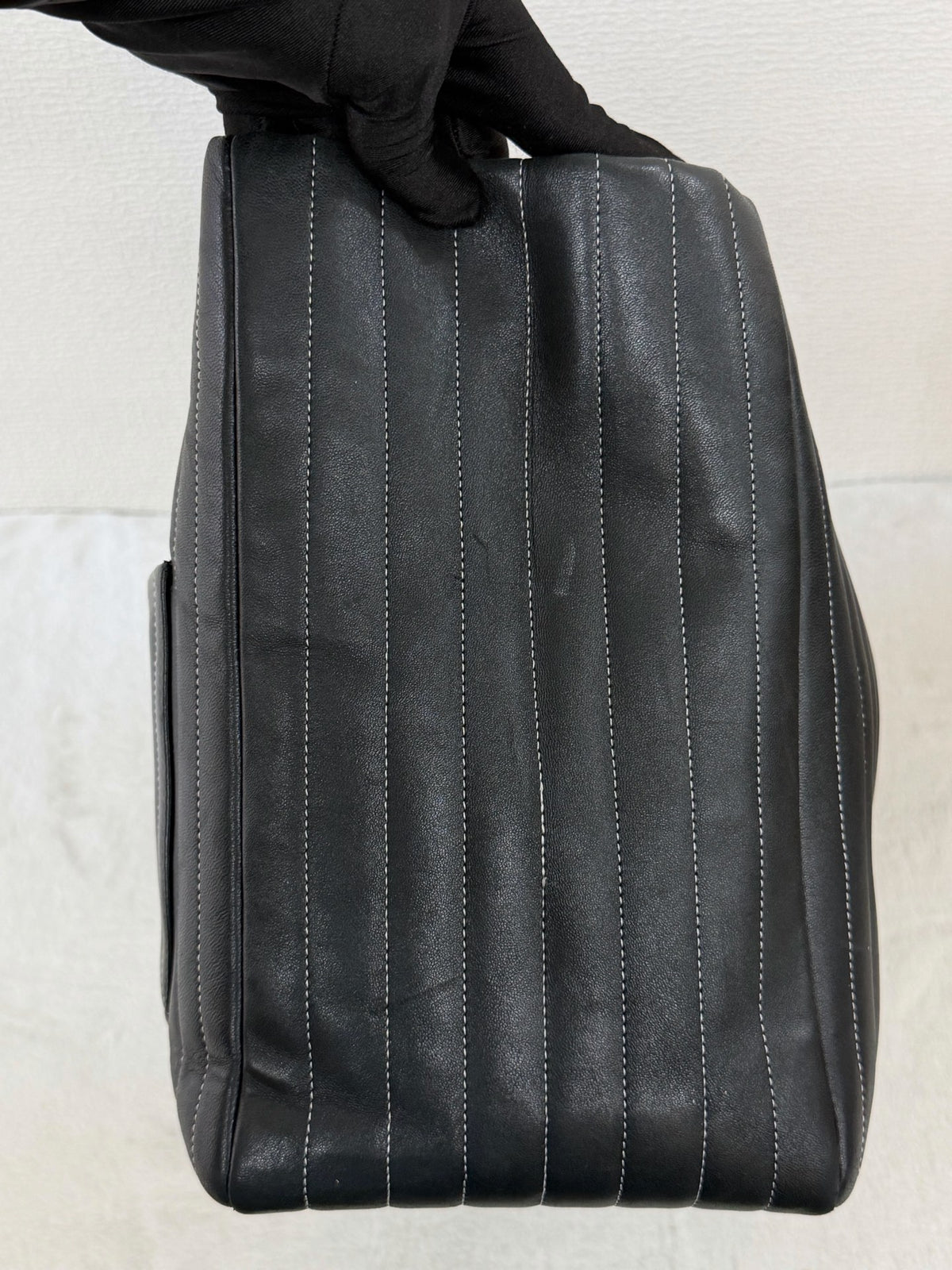 CHANEL Mademoiselle Vertical Stitch Chain Tote Bag