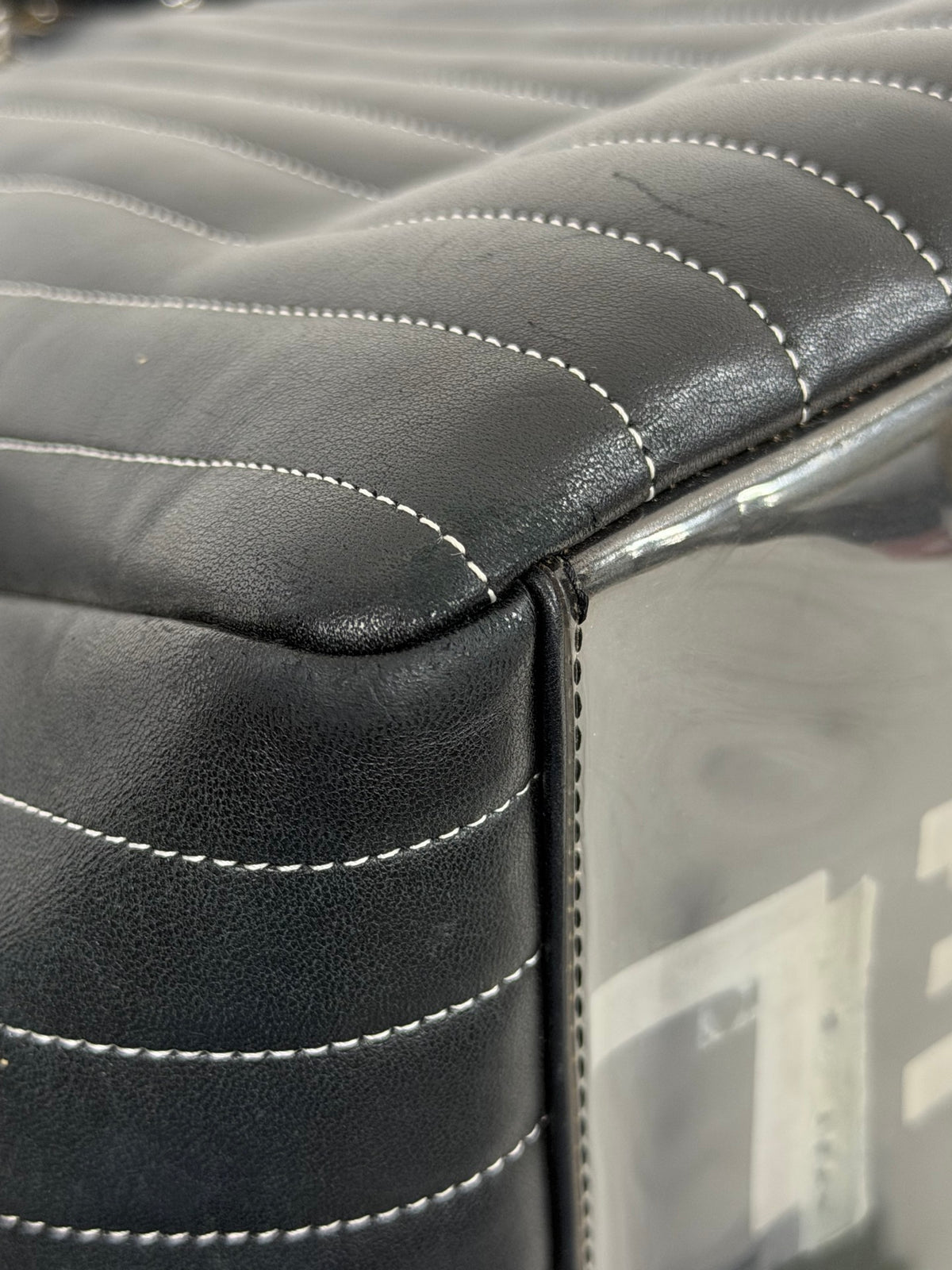 CHANEL Mademoiselle Vertical Stitch Chain Tote Bag