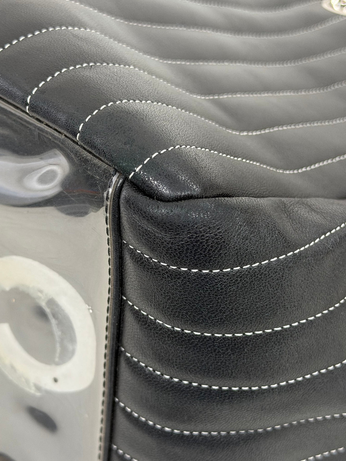 CHANEL Mademoiselle Vertical Stitch Chain Tote Bag