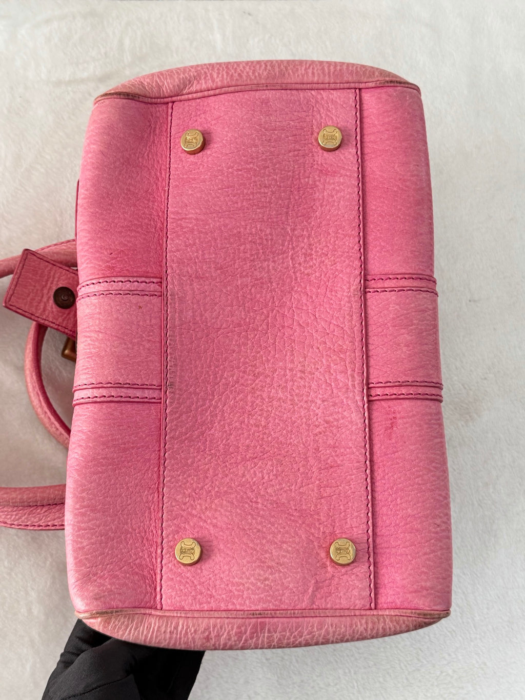 CELINE Ella Frame Pink Leather Handbag