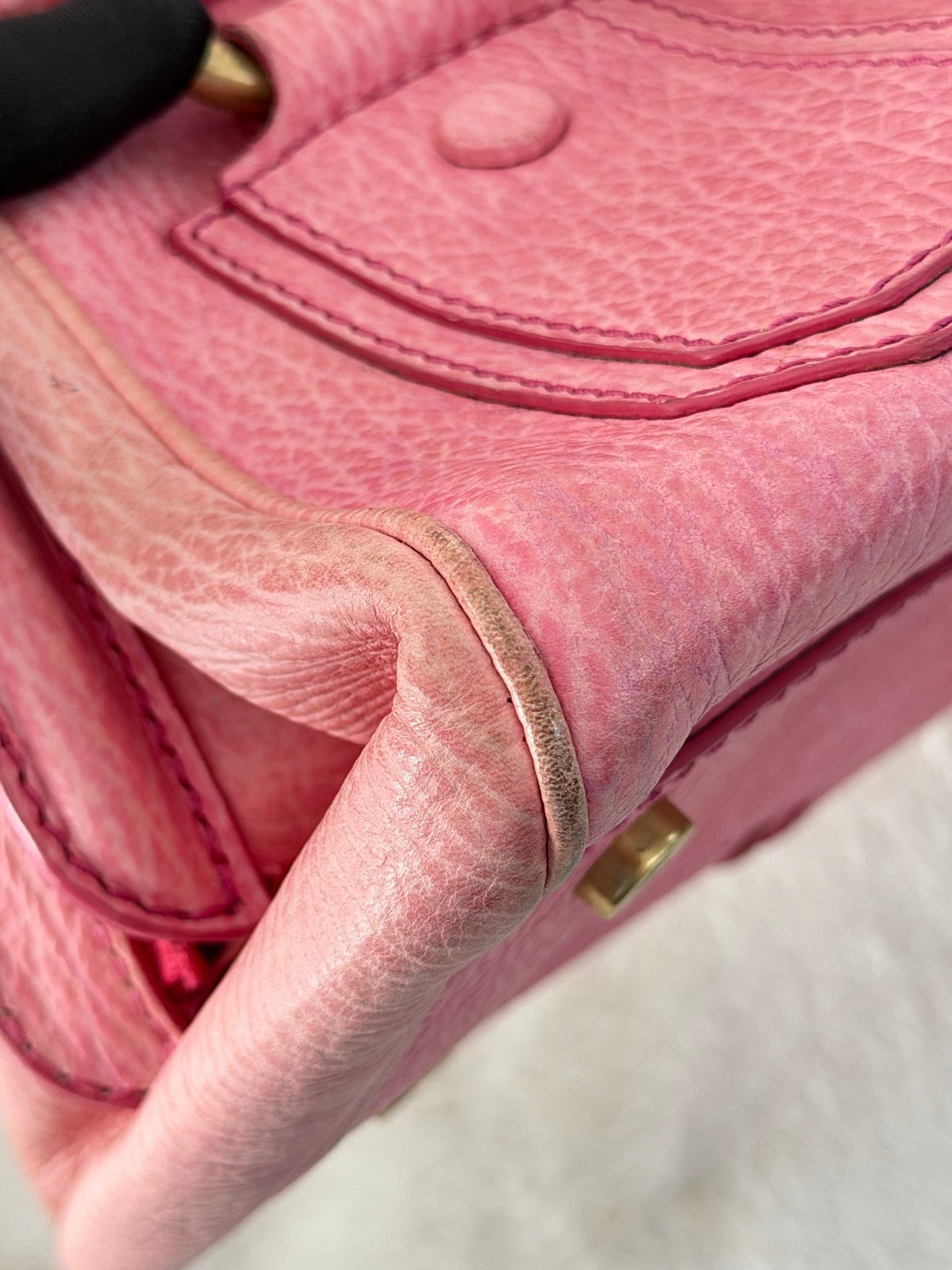 CELINE Ella Frame Pink Leather Handbag
