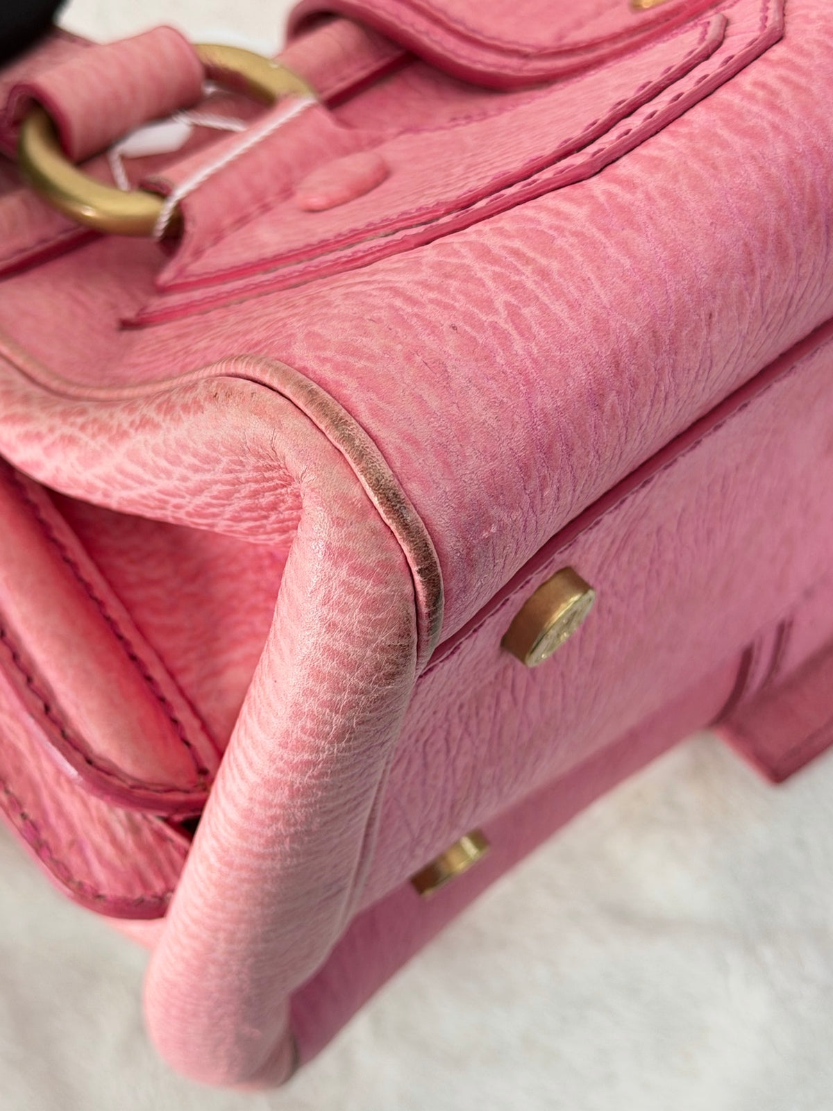CELINE Ella Frame Pink Leather Handbag