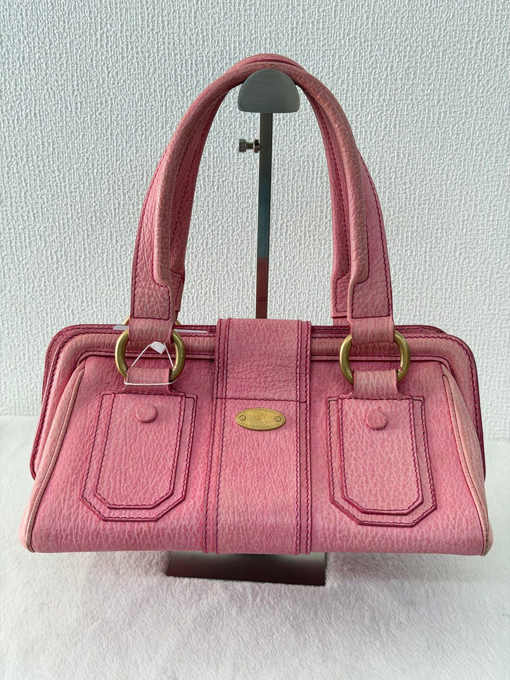 CELINE Ella Frame Pink Leather Handbag