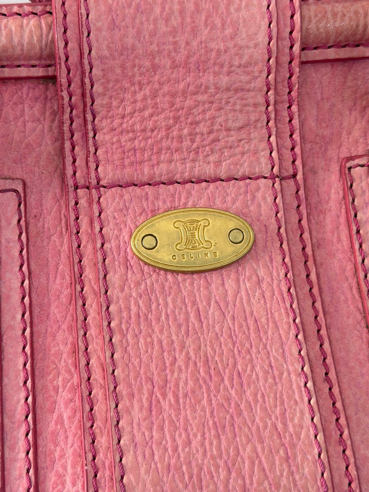 CELINE Ella Frame Pink Leather Handbag