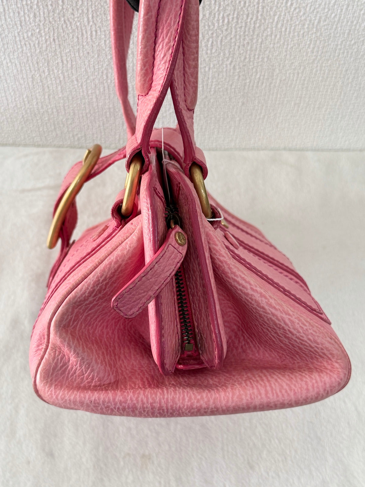 CELINE Ella Frame Pink Leather Handbag