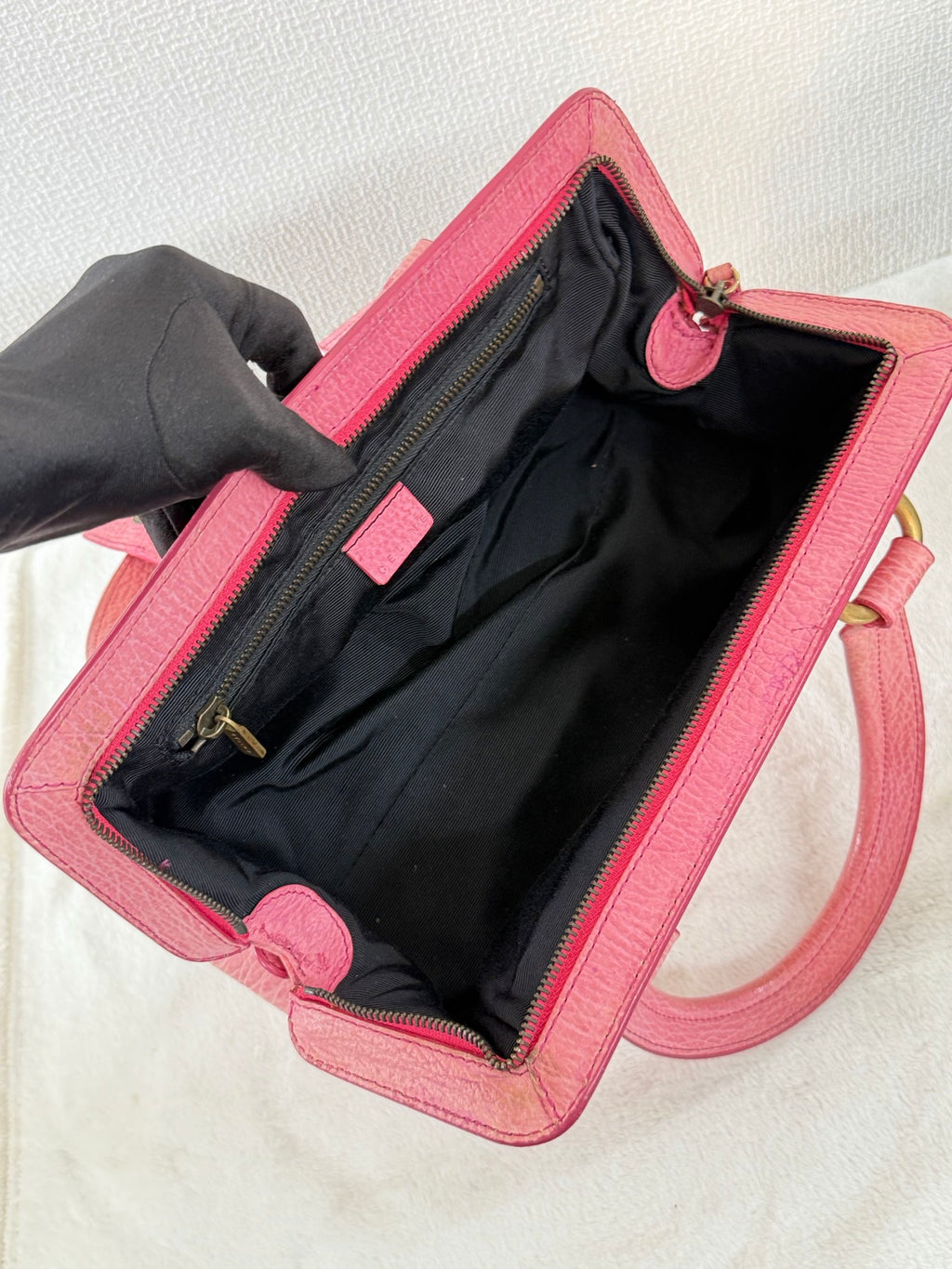 CELINE Ella Frame Pink Leather Handbag