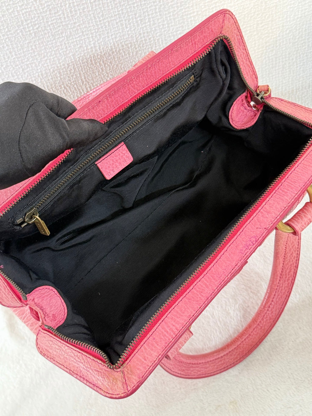 CELINE Ella Frame Pink Leather Handbag