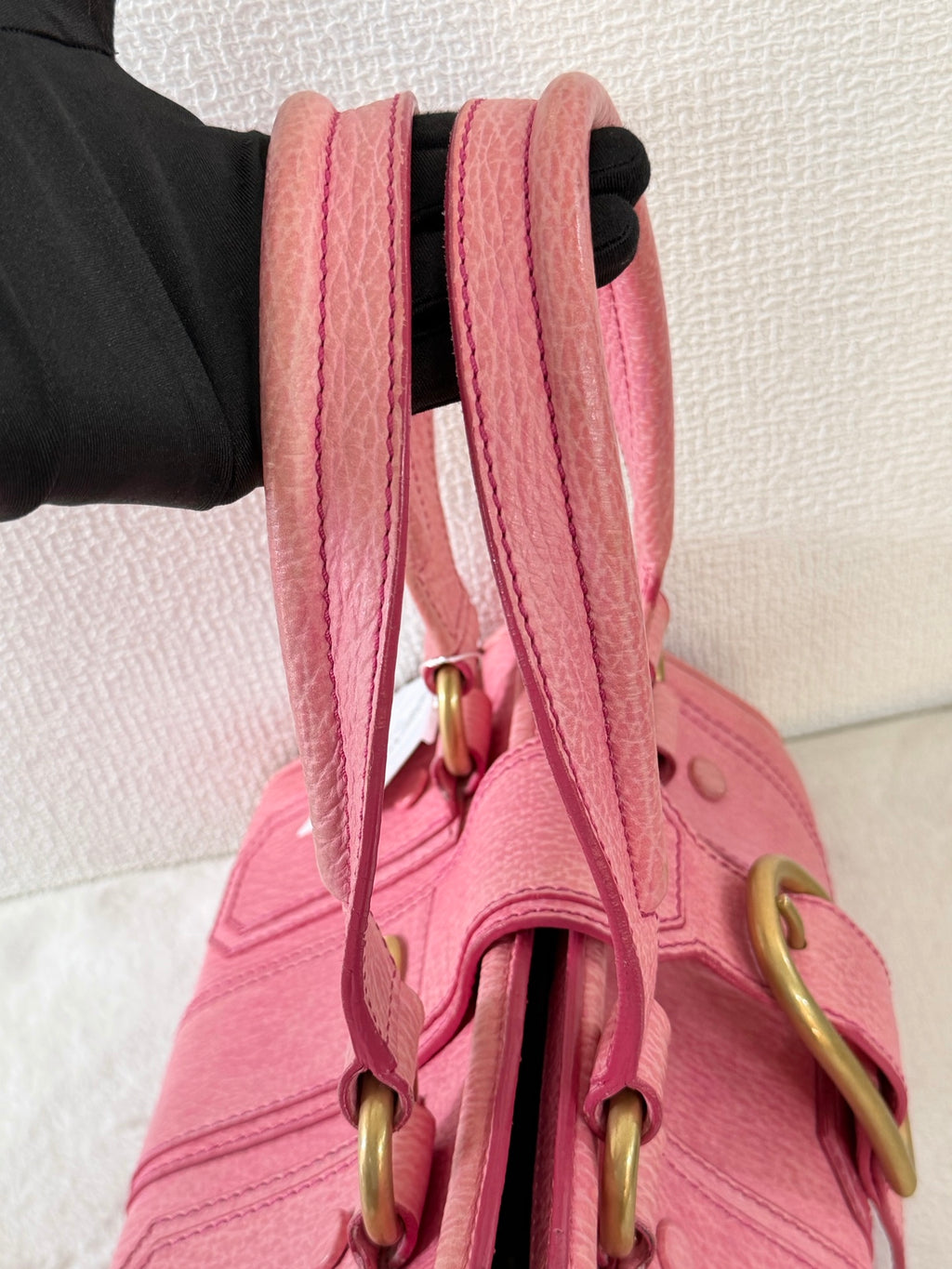 CELINE Ella Frame Pink Leather Handbag