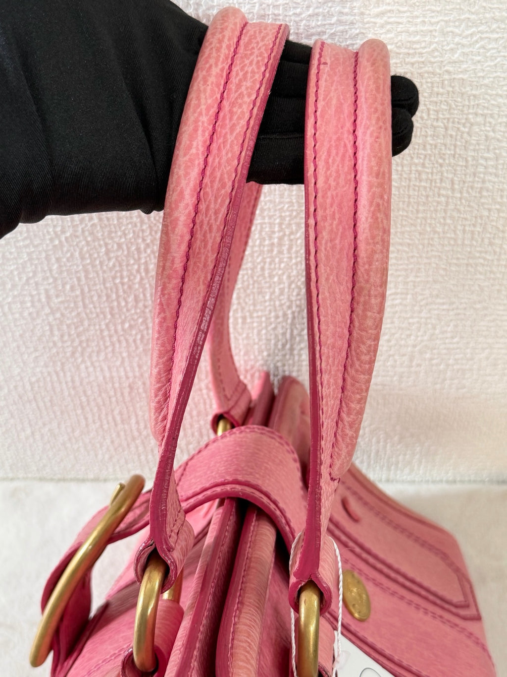 CELINE Ella Frame Pink Leather Handbag