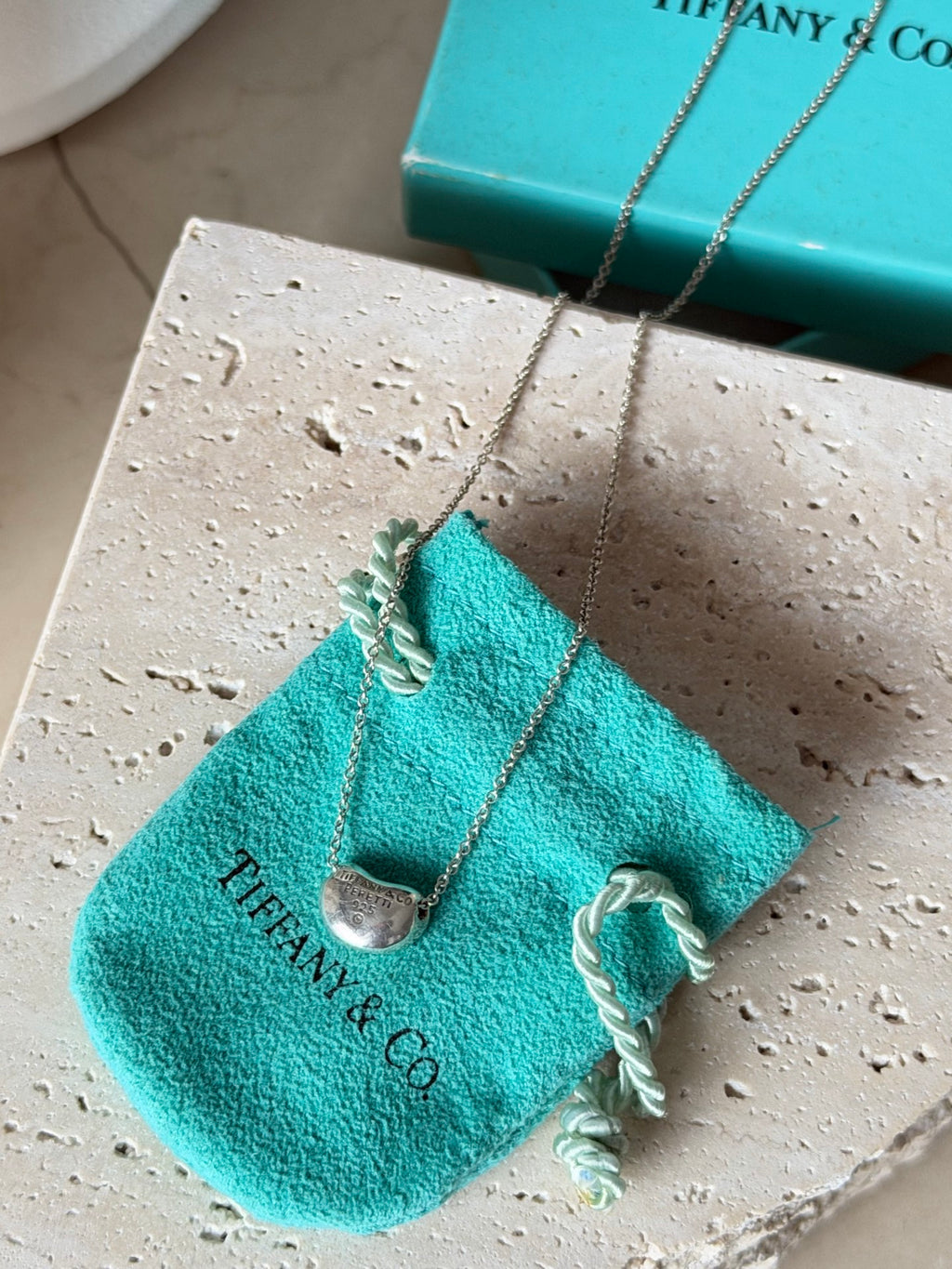 Tiffany & Co. Elsa Peretti Bean Pendant Necklace
