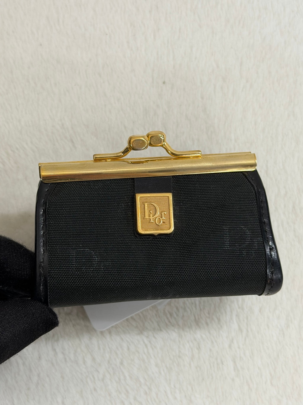 Christian Dior Vintage Trotter Jacquard Kiss Lock Coin Purse
