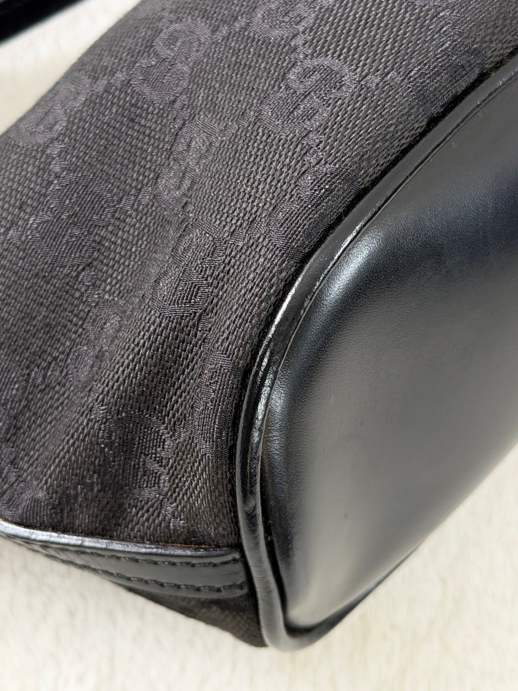 Gucci GG Canvas Metal Bar Pochette Bag