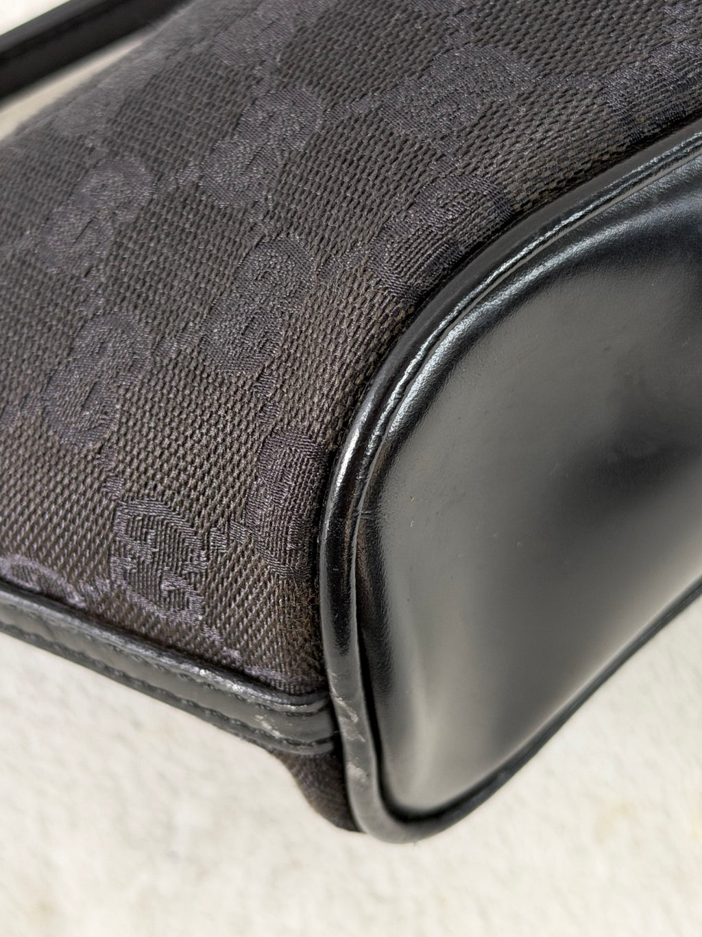 Gucci GG Canvas Metal Bar Pochette Bag
