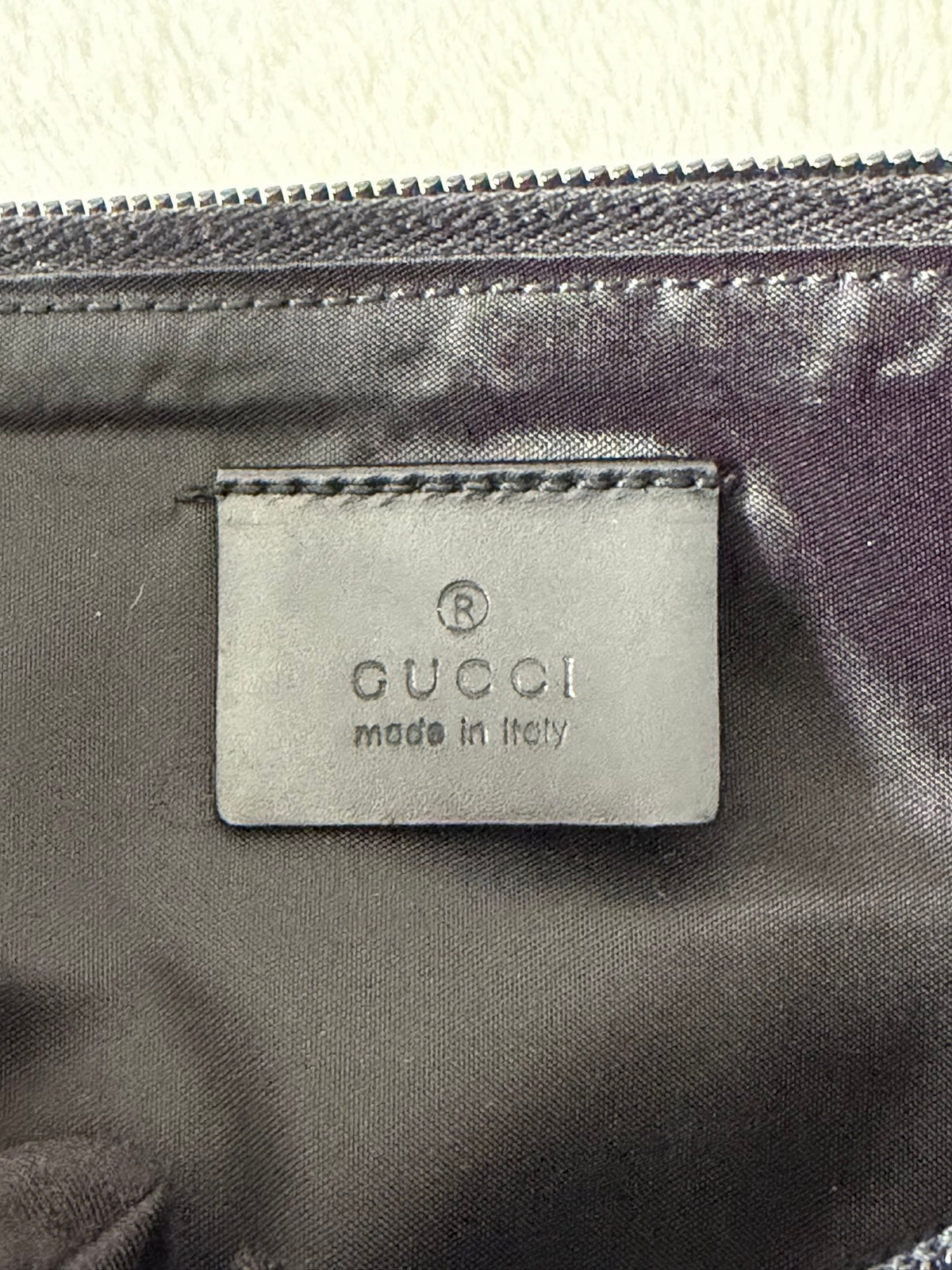Gucci GG Canvas Metal Bar Pochette Bag