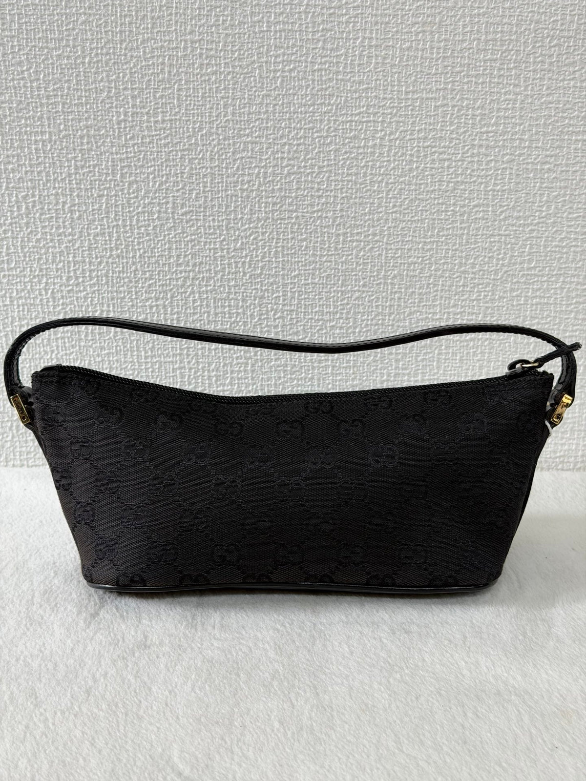Gucci GG Canvas Metal Bar Pochette Bag