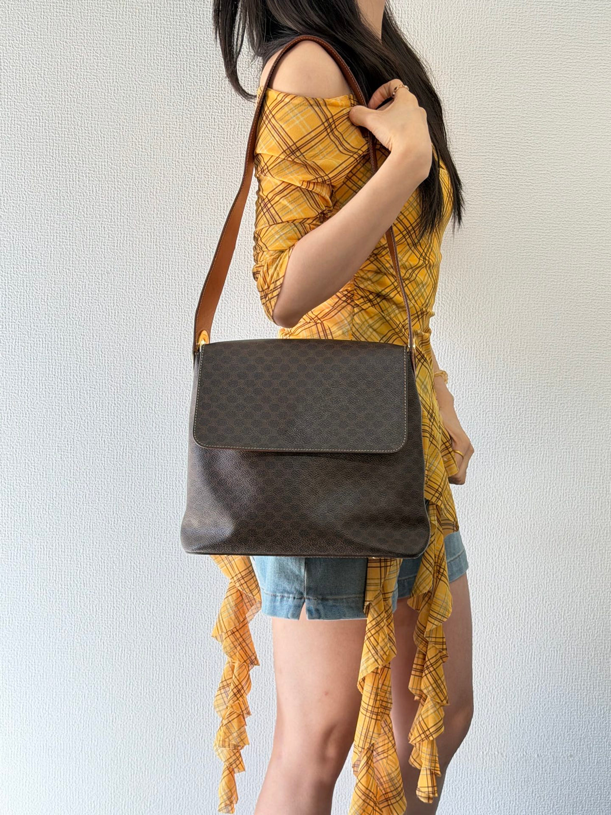 CELINE Vintage Macadam Shoulder Bag
