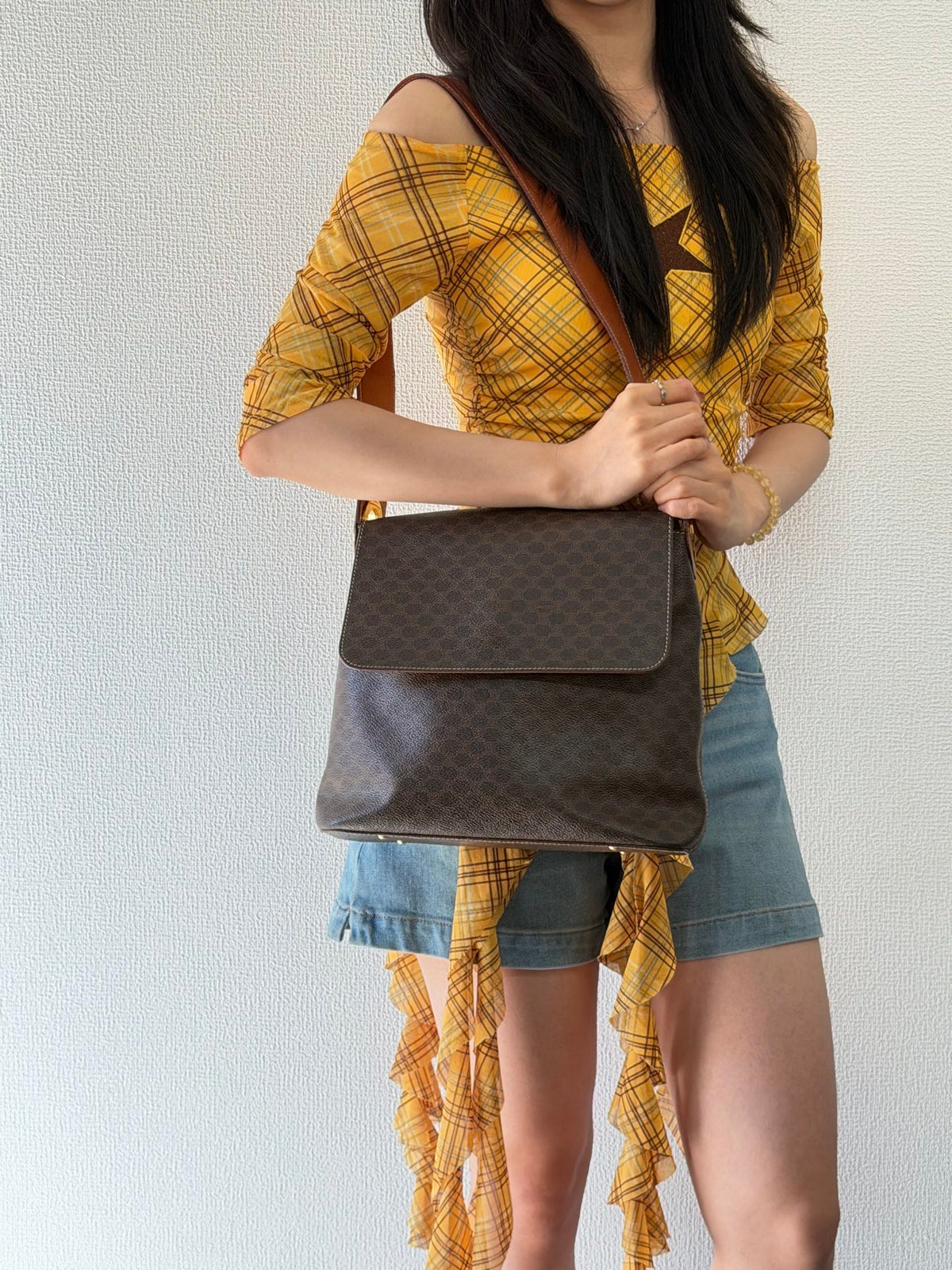 CELINE Vintage Macadam Shoulder Bag
