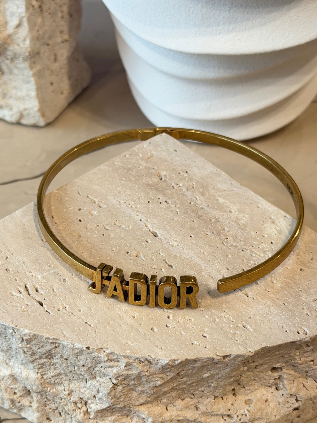 Dior J'Adior Antique Gold Finish Bangle Bracelet
